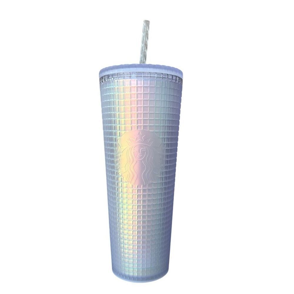 Starbucks Iridescent Unicorn Grid Venti Tumbler 24oz cold cup holographic New